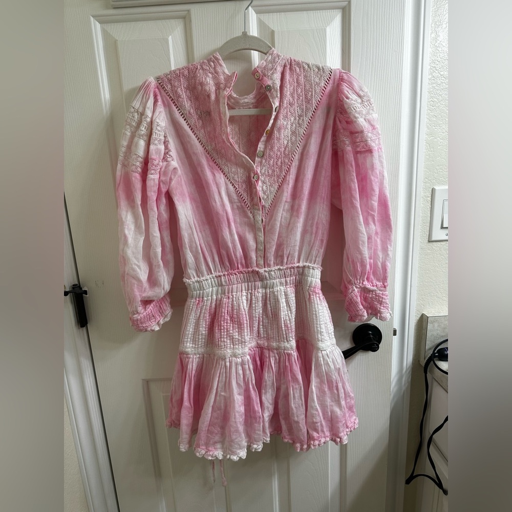 LoveShackFancy XS Pink tie dye Dress